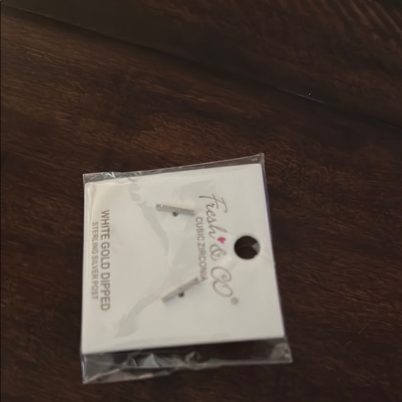 White Gold Dipped Earrings - Picture 3 of 3